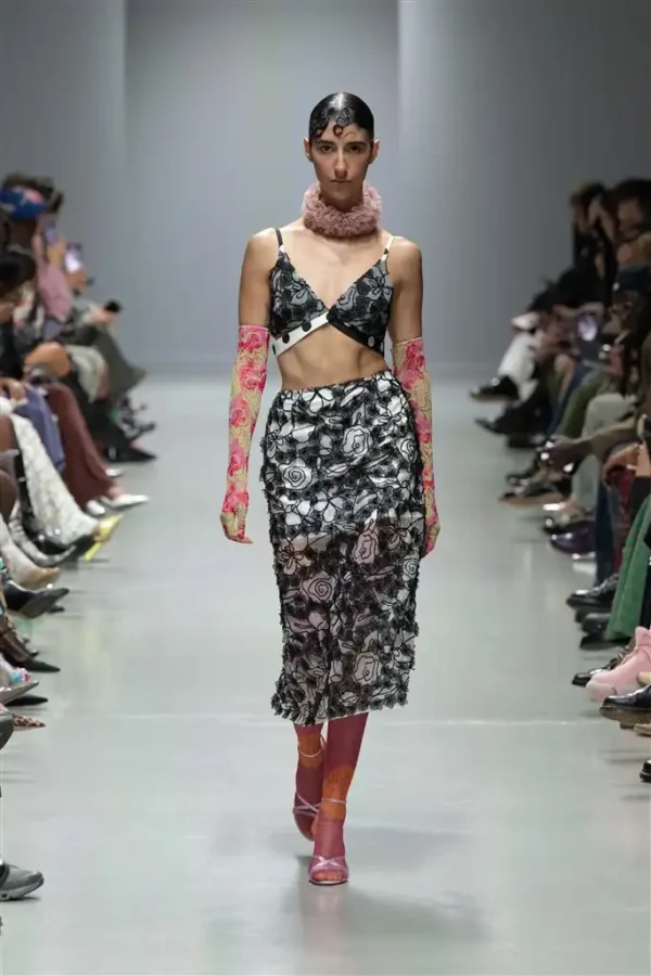 Floral Embroidery Maxi- Skirt