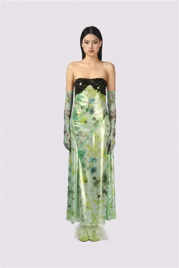 Silk-Printed Dress